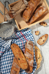 Homemade bread with raisin 