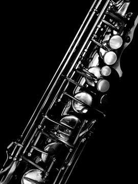 Abstract creative black & white alto saxophone scene 