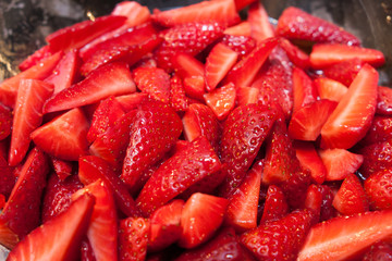 cuts of fresh strawberry