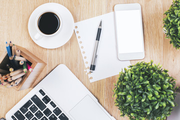 Desktop with objects