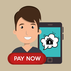 man house smartphone speak