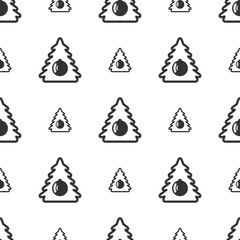 Seamless pattern with new year tree