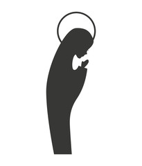 silhouette of the Christmas manger figure