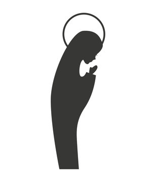 praying virgin mary silhouette clip art preview