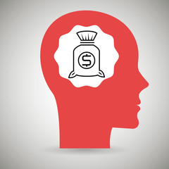 silhouette head bag money