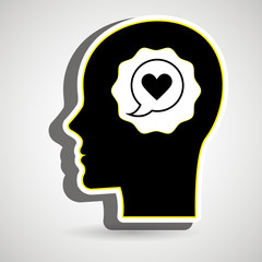 silhouette head heart speech