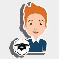 student young graduation cap