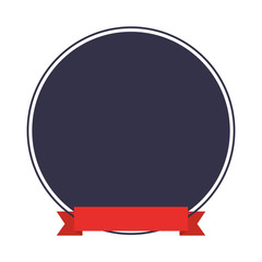 frame with ribbon isolated icon design