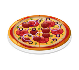 delicious pizza fast food icon
