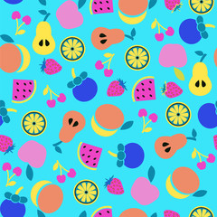 vector colorful Fruit background in Flat style