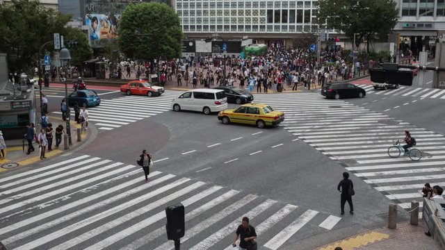 famous scramble pedestrian crossing intersection shibuya tokyo