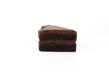 Fototapeta na wymiar Chocolate Cake Isolated, white Background