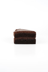 Chocolate Cake Isolated, white Background