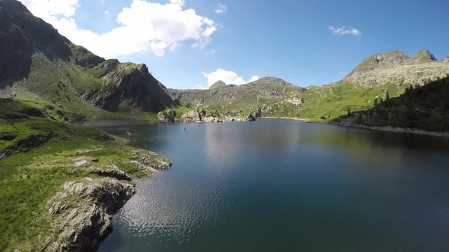 Time lapse at artificial lake "Laghi Gemelli-Twin Lakes" - Carona - Italy