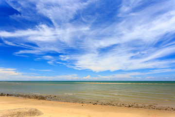 Fototapeta na wymiar Sea beach with blue sky