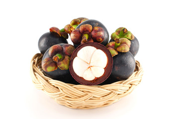 Mangosteen Isolated, White Background