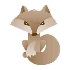 Vector cute fox. Hand draw character for children's illustration. cartoon mascot.