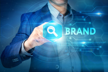 Business, internet, technology concept.Businessman chooses Brand