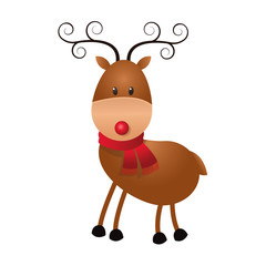 flat design single reindeer icon vector illustration