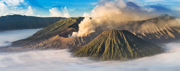 Poster Mount Bromo, active volcano during sunrise. © BigGabig