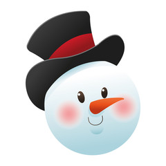 flat design single snowman icon vector illustration