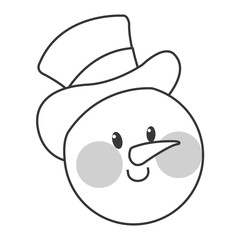 flat design single snowman icon vector illustration