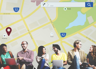 Map Location Information Web Layout Concept