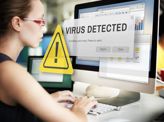 Unsecured Virus Detected Hack Unsafe Concept