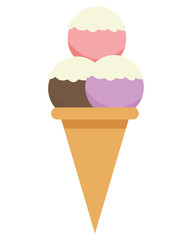 flat design ice cream cone icon vector illustration