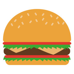 flat design single hamburger icon vector illustration