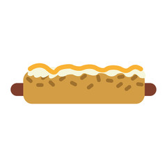 flat design hot dog icon vector illustration