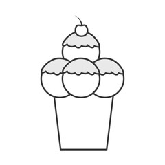 flat design ice cream cone icon vector illustration