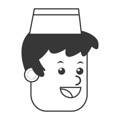 flat design ice cream vendor icon vector illustration