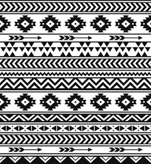 Ethnic pattern design. Navajo geometric print. Rustic decorative ornament. Seamless Vector illustration. Abstract geometric pattern. Native American pattern. Indian arrows