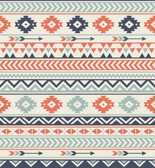 Ethnic pattern design. Navajo geometric print. Rustic decorative ornament. Seamless Vector illustration. Abstract geometric pattern. Native American pattern. Indian arrows