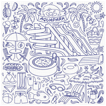 Aquapark doodle set