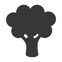 flat design whole broccoli icon vector illustration