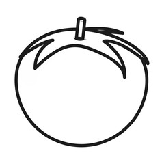 flat design whole tomato icon vector illustration
