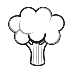 flat design whole broccoli icon vector illustration