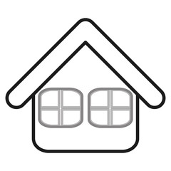 flat design single house icon vector illustration