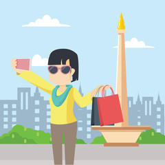 woman selfie in monas