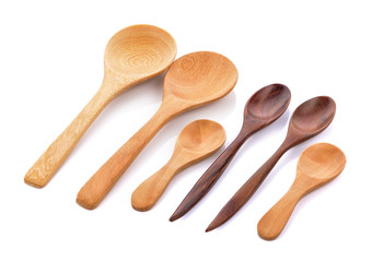 wood spoon on white background