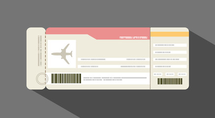 Vector illustration airplane ticket. Travel concept.