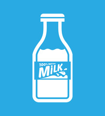 milk glass bottle emblem design