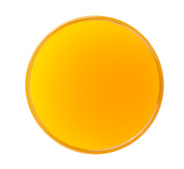 Glass of orange juice from above.top view