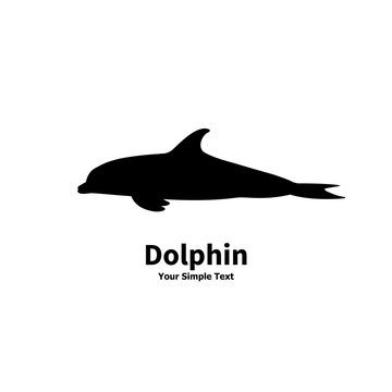 Vector illustration silhouette of a dolphin