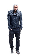 Fototapeta premium Handsome young man full body portrait in the studio