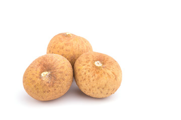 Close up longan isolated on white