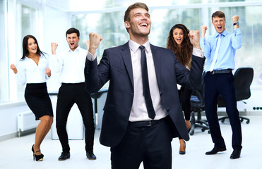 Portrait Of Happy Successful Business Group at office