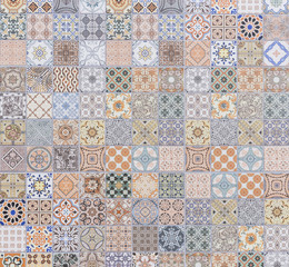 Pattern of vintage style wall tile texture